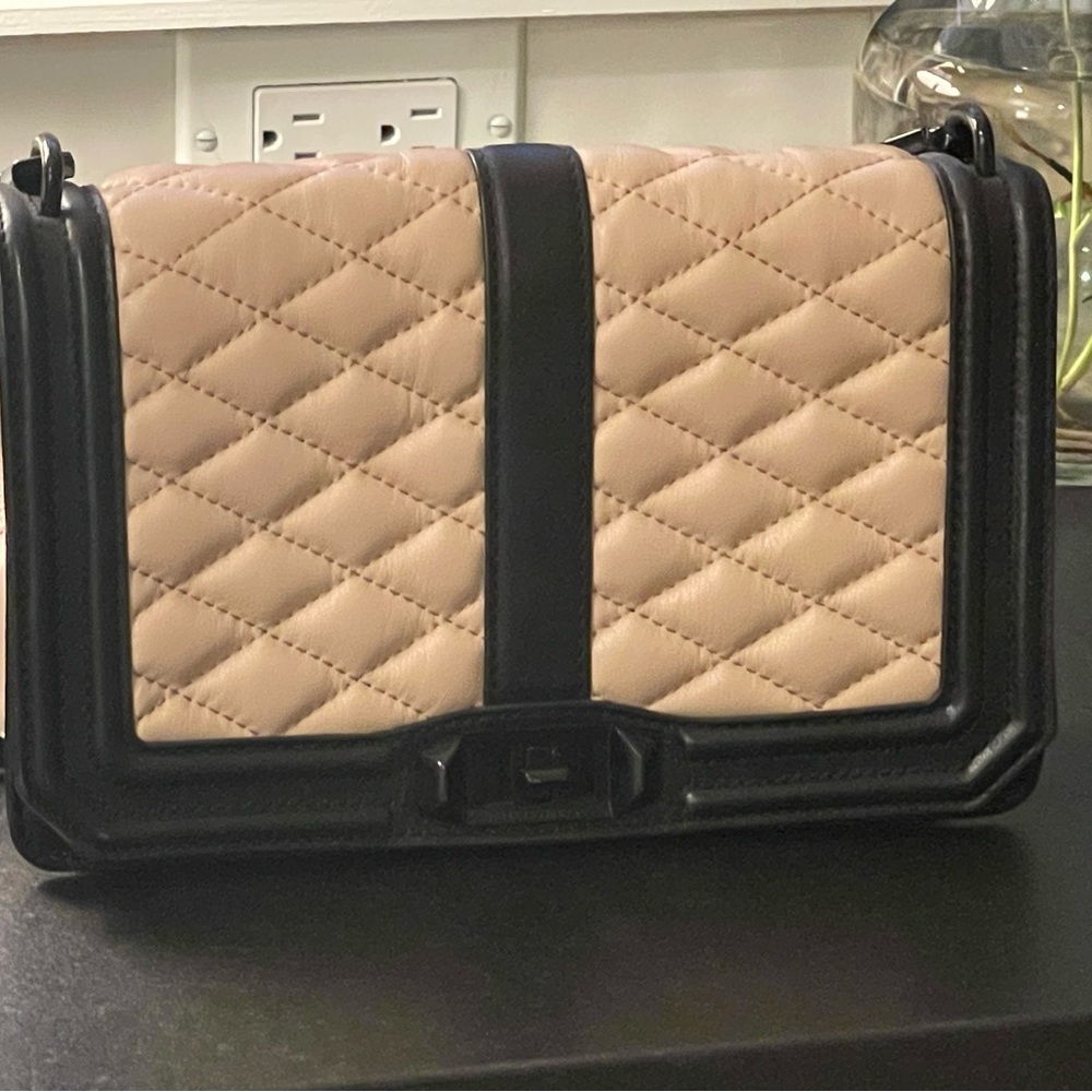 REBECCA MINKOFF Blush & Black Crossbody or Clutch Bag